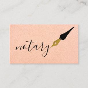 Carte De Visite Logo de stylo de notaire agent freelance calligrap