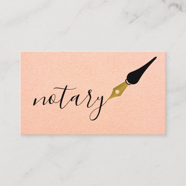Carte De Visite Logo de stylo de notaire agent freelance calligrap (Devant)