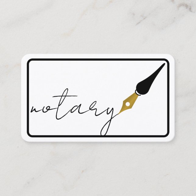 Carte De Visite Logo de stylo de notaire agent freelance calligrap (Devant)