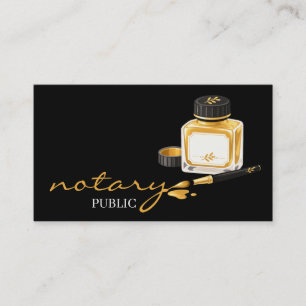 Carte De Visite Logo de stylo de notaire agent freelance calligrap