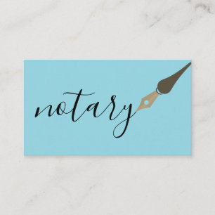 Carte De Visite Logo de stylo de notaire agent freelance calligrap