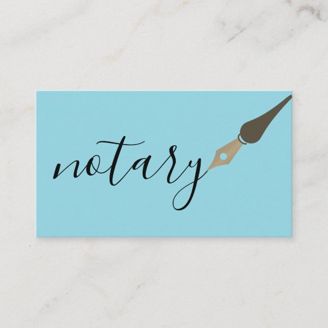 Carte De Visite Logo de stylo de notaire agent freelance calligrap (Devant)