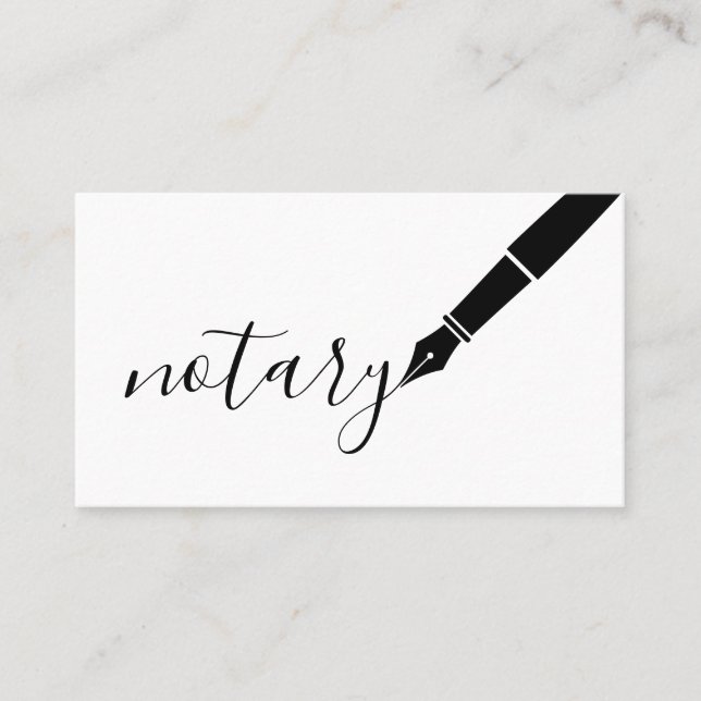Carte De Visite Logo de stylo de notaire agent freelance calligrap (Devant)