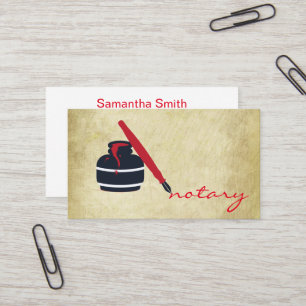 Carte De Visite Logo de stylo de notaire agent freelance calligrap