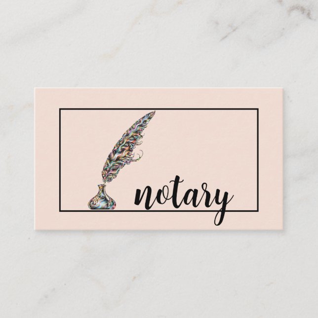 Carte De Visite Logo de stylo de notaire agent freelance calligrap (Devant)