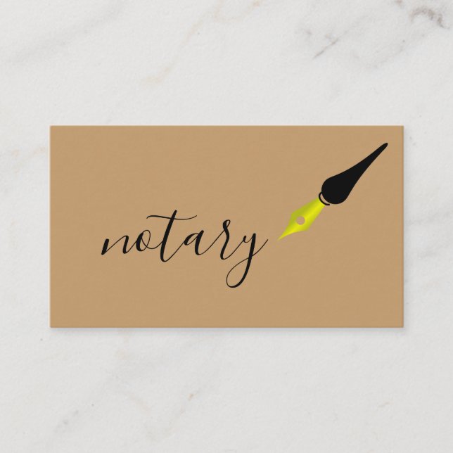 Carte De Visite Logo de stylo de notaire agent freelance calligrap (Devant)