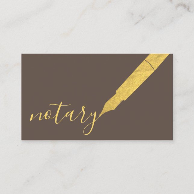 Carte De Visite Logo de stylo de notaire agent freelance calligrap (Devant)