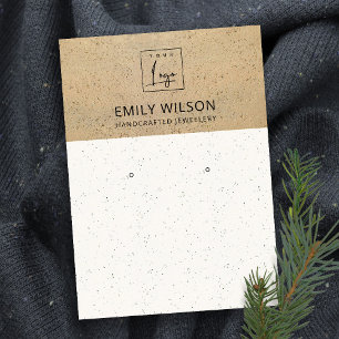 CARTE DE VISITE LOGO DE TEXTURE DE TERRACOTTE RUSTIQUE ÉCRAN DE RE