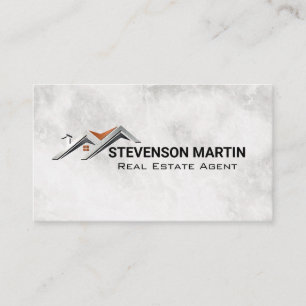Carte De Visite Logo de toit de maison   Marbre
