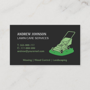 Carte De Visite Logo de tondeuse à gazon professionnel