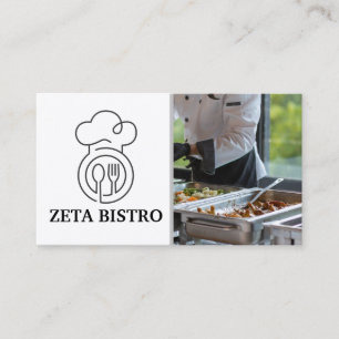 Carte De Visite Logo de traiteur Personnel servant un buffet