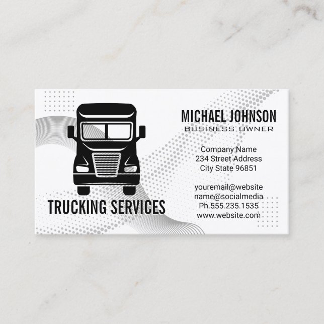 Carte De Visite Logo de transport par camion | Expédition | Fret (Devant)