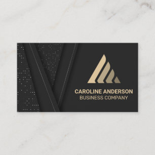 Carte De Visite Logo de triangle d'entreprise Gold