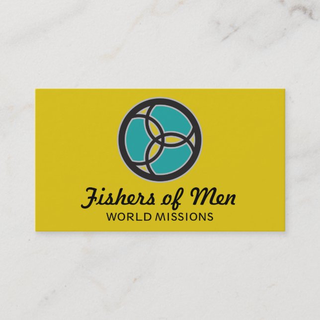 Carte De Visite Logo de vitrail de la Trinité Poisson Jésus (Devant)