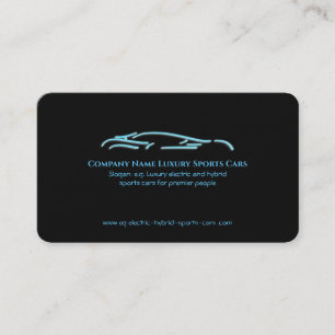 Carte De Visite Logo de voiture de luxe - Ice Blue Sportscar sur n