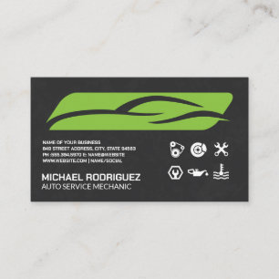 Carte De Visite Logo de voiture de sport stylisé Services automo