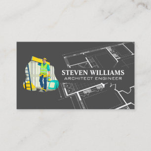 Carte De Visite Logo de Worker Construct Builder   Plan