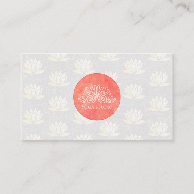 Carte De Visite Logo de Yoga Studio | Lotus Flower Motif (Devant)