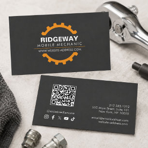 Carte De Visite Logo d'engrenage moderne pour mécanicien mobile