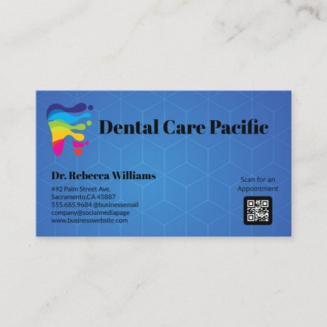 Carte De Visite Logo Dent à la santé | Dentiste (Devant)