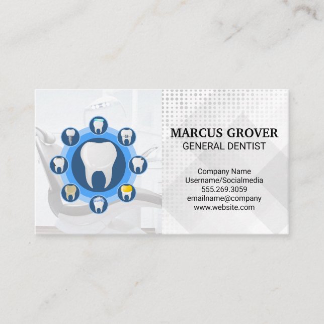 Carte De Visite Logo Dent | Illustrations Dentaires  (Devant)