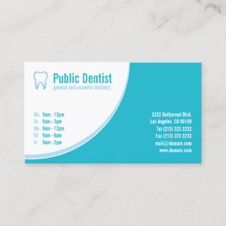 Carte De Visite Logo dentaire bleu moderne pour dentiste