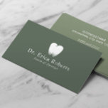 Carte De Visite Logo dentiste dent sage vert cabinet dentaire<br><div class="desc">Cartes de visite logo dentiste dent sage vert.</div>