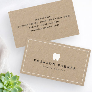 Carte De Visite Logo dentiste dentiste dentiste papier Kraft moder