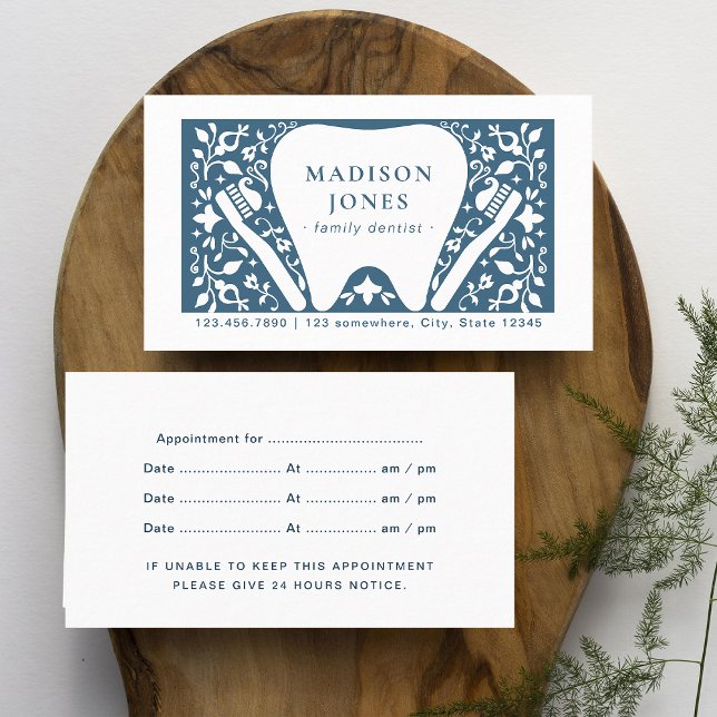 Carte De Visite Logo Dentiste Folk Rendez-vous moderne (Créateur téléchargé)