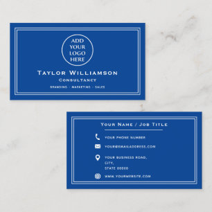 Carte De Visite Logo d'entreprise bleu et blanc