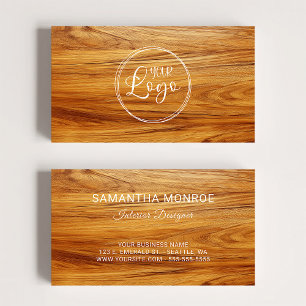 Carte De Visite Logo d'entreprise Bois de Teck Photo
