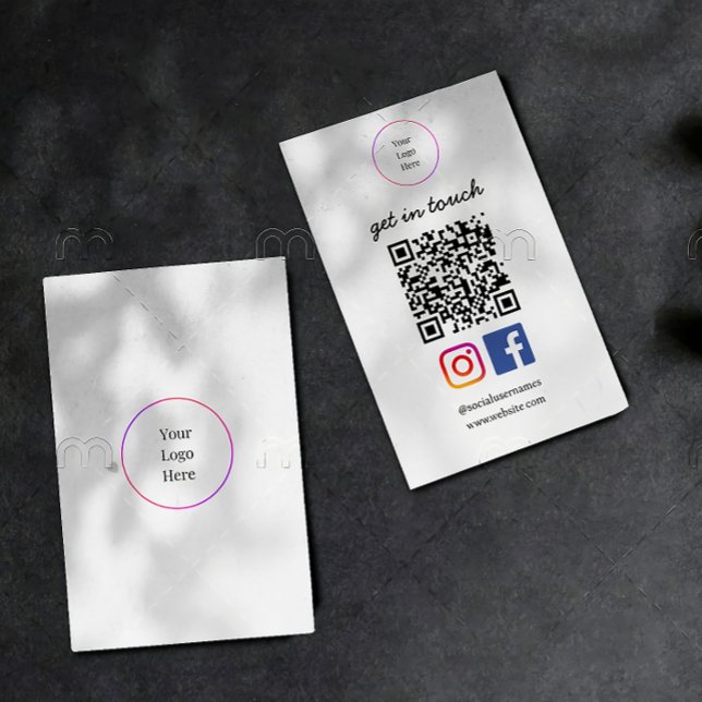 Carte De Visite Logo d'entreprise | Code QR moderne Modèle social (Créateur téléchargé)