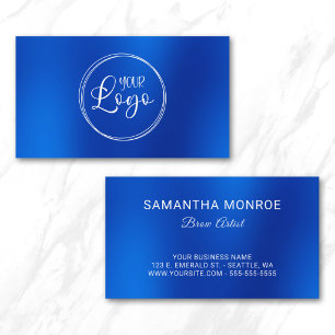 Carte De Visite Logo d'entreprise d'artiste de sourcils bleu royal
