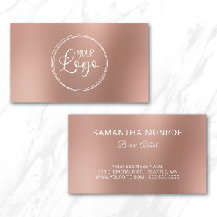 Carte De Visite Logo d'entreprise de Brow Artist Rose Gold Ombre F