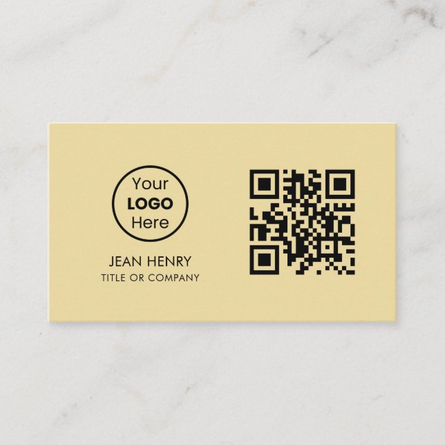 Carte De Visite Logo d'entreprise de code QR personnalisé | Profes (Devant)