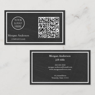 Carte De Visite Logo d'entreprise de code QR professionnel moderne