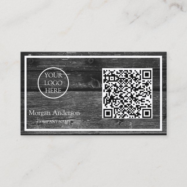 Carte De Visite Logo d'entreprise de code QR professionnel moderne (Devant)