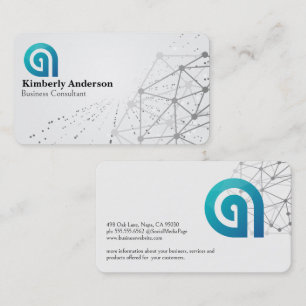 Carte De Visite Logo d'entreprise   Dégradé Bleu   Réseau