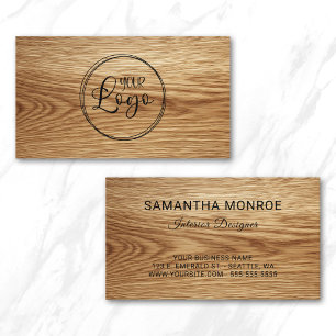 Carte De Visite Logo d'entreprise en bois de chêne Photo