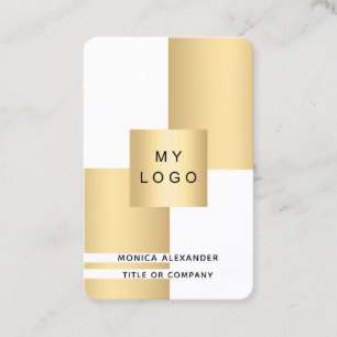 Carte De Visite Logo d'entreprise en or blanc Code QR professionne