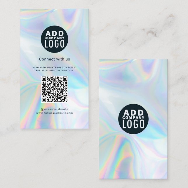 Carte De Visite Logo d'entreprise et code QR do-it-yourself Hologr (Devant / Derrière)