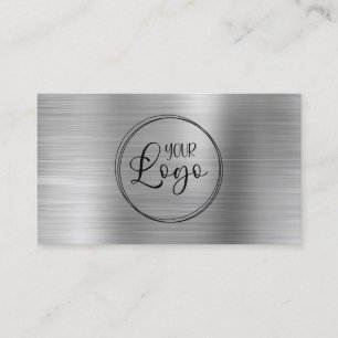 Carte De Visite Logo d'entreprise Faux Argent Ombre Feuille