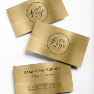 Carte De Visite Logo d'entreprise Faux papier métallisé doré