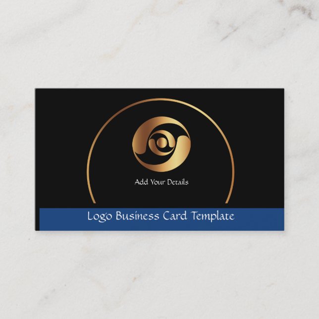 Carte De Visite Logo d'entreprise Gold Circles - Logo d'or simple (Devant)