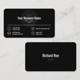 Carte De Visite Logo d'entreprise Icônes blanches Classy Black