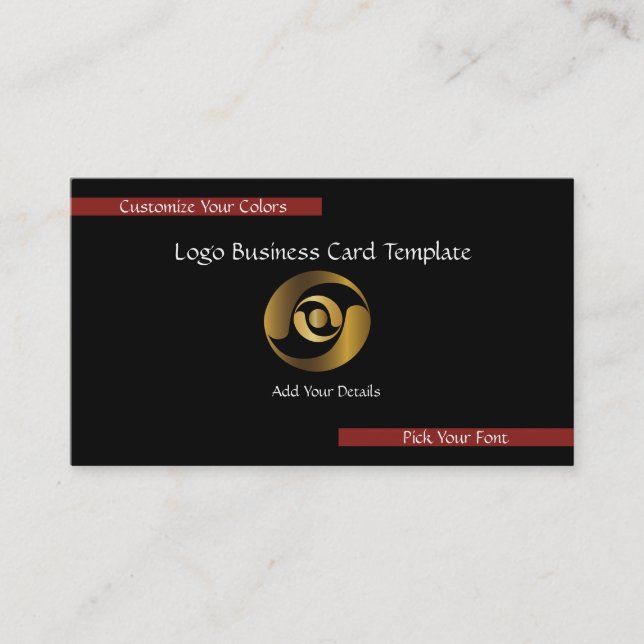 Carte De Visite Logo d'entreprise métallique - Logo d'or simple (Devant)