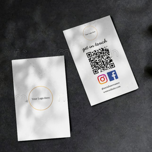 Carte De Visite Logo d'entreprise | Modèle social de code QR moder (Créateur téléchargé)