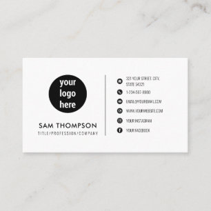 Carte De Visite Logo d'entreprise Moderne Minimaliste Simple QR Co