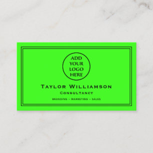 Carte De Visite Logo d'entreprise Neon Green Black Entreprise