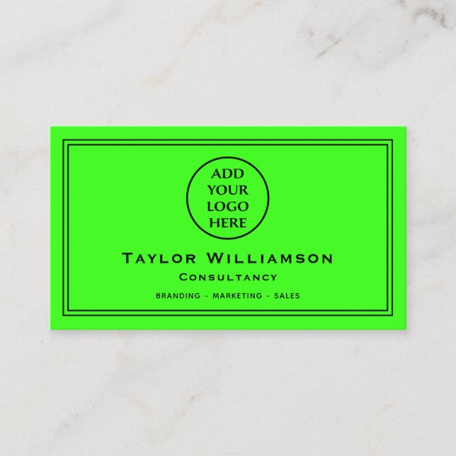 Carte De Visite Logo d'entreprise Neon Green Black Entreprise (Devant)